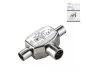 Preview: DINIC splitter 2x coaxial coupling to 1x coaxial plug, 2 radios to 1 antenna socket, metal